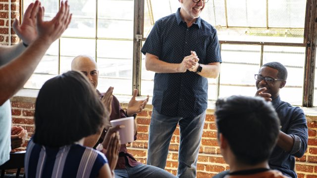 Diverse people in a support group