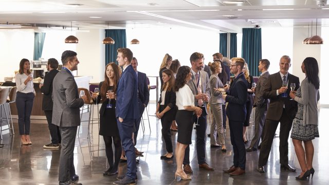Delegates Networking At Conference Drinks Reception