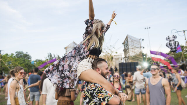 People Enjoying Live Music Concert Festival