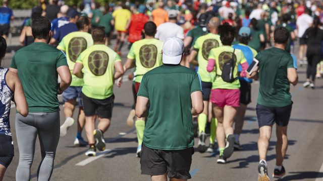 Runners on the street. Healthy lifestyle. Jogging exercise. Athl
