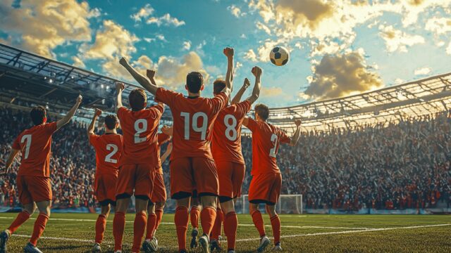 soccer-team-celebrating-goal-with-enthusiastic-f
