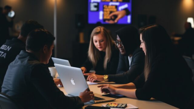 team-developing-implementing-strategies-automating-event-marketing-registration