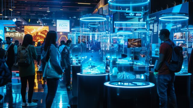 Tech expo showcasing the latest gadgets and innovations